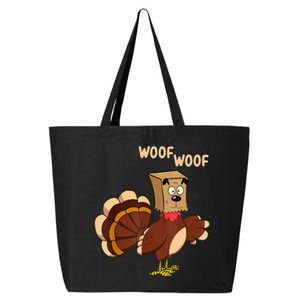 Thanksgiving Dog Fake Dog Woof Thanksgiving Turkey 25L Jumbo Tote