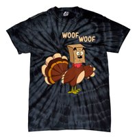 Thanksgiving Dog Fake Dog Woof Thanksgiving Turkey Tie-Dye T-Shirt