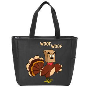 Thanksgiving Dog Fake Dog Woof Thanksgiving Turkey Zip Tote Bag