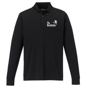 The Dink Father Pickleball Dad Funny Pickleball Performance Long Sleeve Polo