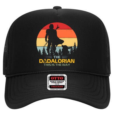 The Dadalorian Fathers Day Best Dad Number 1 Vintage Family High Crown Mesh Back Trucker Hat