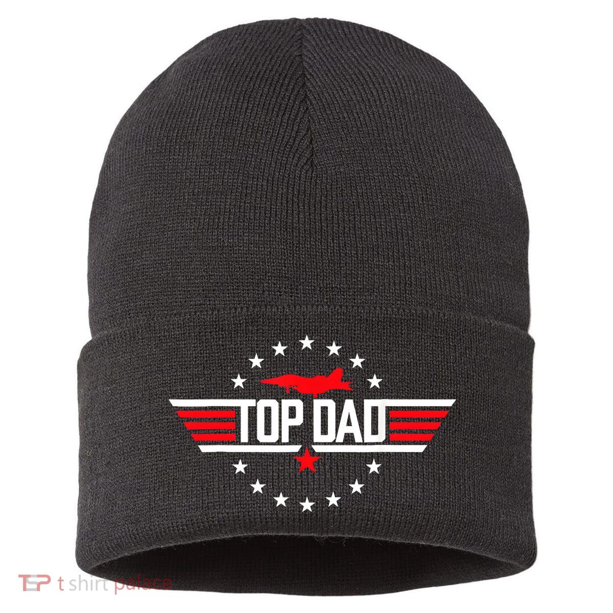 Top Dad Funny Fathers Day Birthday Surprise Sustainable Knit Beanie