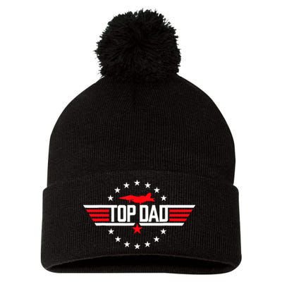 Top Dad Funny Fathers Day Birthday Surprise Pom Pom 12in Knit Beanie