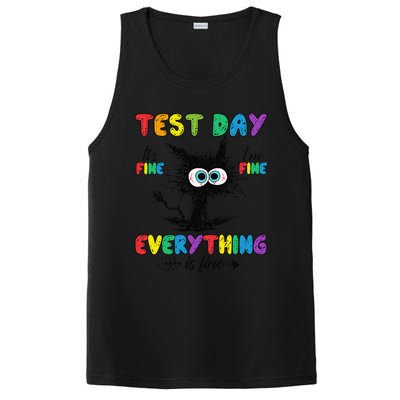 Test Day Funny Stressed Cat Teacher Student Testing Day PosiCharge Competitor Tank