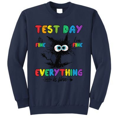 Test Day Funny Stressed Cat Teacher Student Testing Day Sweatshirt