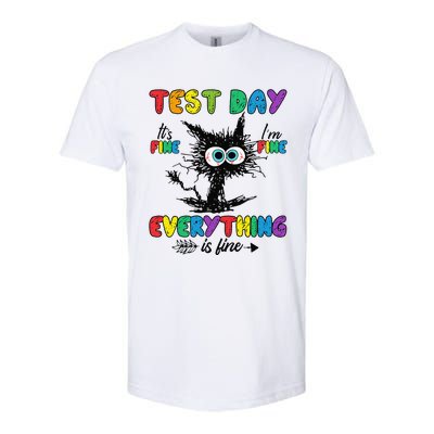 Test Day Funny Stressed Cat Teacher Student Testing Day Softstyle CVC T-Shirt