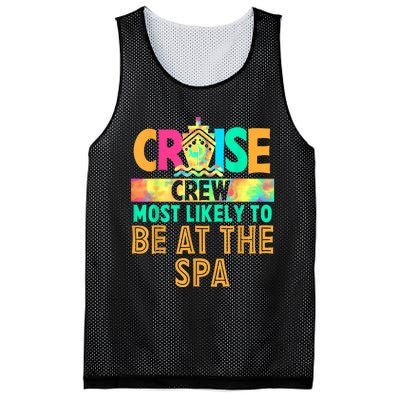 Tie Dye Funny Cruise Crew Most Likely To Be At The Spa Mesh Reversible Basketball Jersey Tank