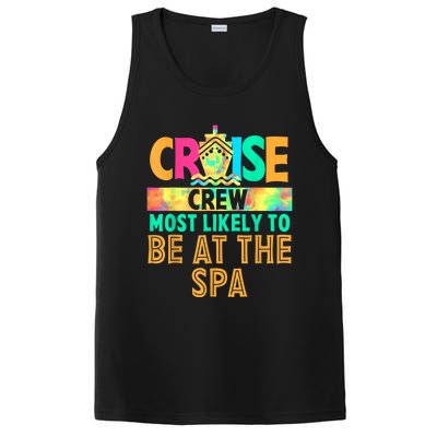 Tie Dye Funny Cruise Crew Most Likely To Be At The Spa PosiCharge Competitor Tank