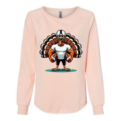 Turkey Day Football Player Fall Thanksgiving Womens California Wash Sweatshirt