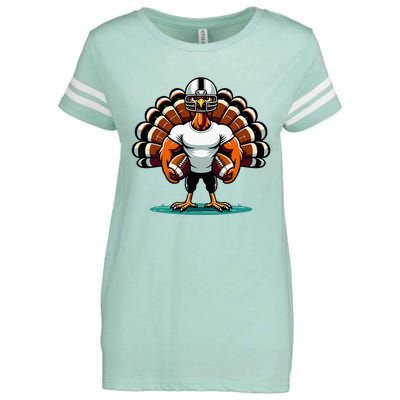 Turkey Day Football Player Fall Thanksgiving Enza Ladies Jersey Football T-Shirt