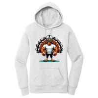 Turkey Day Football Player Fall Thanksgiving Women's Pullover Hoodie