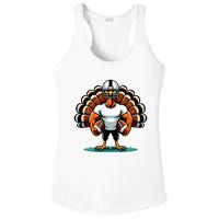 Turkey Day Football Player Fall Thanksgiving Ladies PosiCharge Competitor Racerback Tank