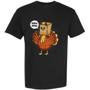 Thanksgiving Day Fake Cat Turkey Meow Animal Farmer Garment-Dyed Heavyweight T-Shirt