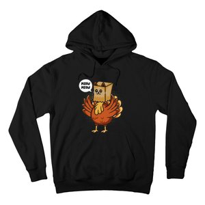 Thanksgiving Day Fake Cat Turkey Meow Animal Farmer Hoodie