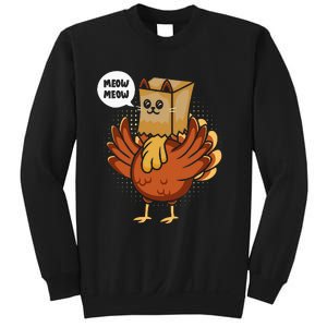 Thanksgiving Day Fake Cat Turkey Meow Animal Farmer Sweatshirt