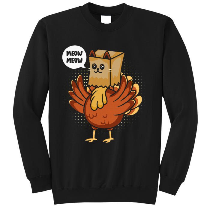 Thanksgiving Day Fake Cat Turkey Meow Animal Farmer Sweatshirt