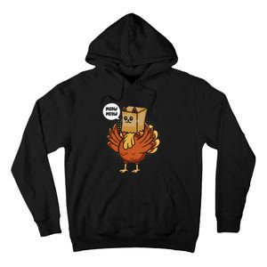 Thanksgiving Day Fake Cat Turkey Meow Animal Farmer Tall Hoodie