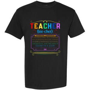 Teacher Definition Funny Teaching School Teacher Garment-Dyed Heavyweight T-Shirt