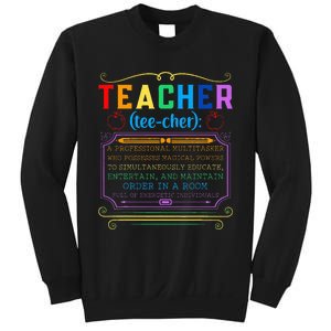 Teacher Definition Funny Teaching School Teacher Sweatshirt