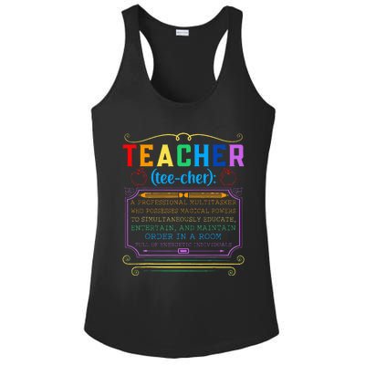 Teacher Definition Funny Teaching School Teacher Ladies PosiCharge Competitor Racerback Tank