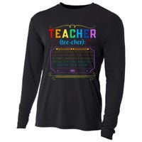 Teacher Definition Funny Teaching School Teacher Cooling Performance Long Sleeve Crew