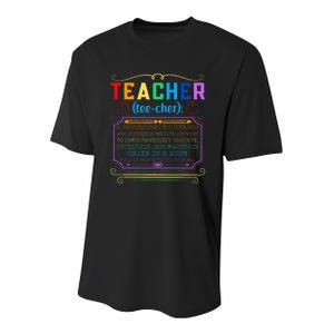 Teacher Definition Funny Teaching School Teacher Youth Performance Sprint T-Shirt