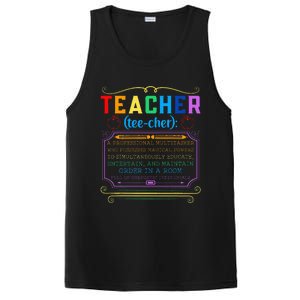 Teacher Definition Funny Teaching School Teacher PosiCharge Competitor Tank