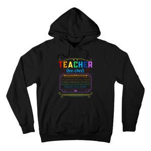 Teacher Definition Funny Teaching School Teacher Tall Hoodie