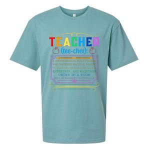 Teacher Definition Funny Teaching School Teacher Sueded Cloud Jersey T-Shirt