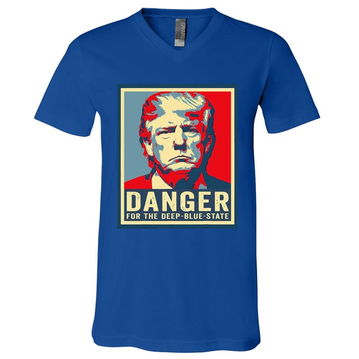 Trump Danger For The Deepbluestate V-Neck T-Shirt