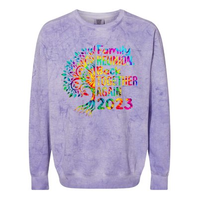 Tie Dye Family Reunion Back Together Again Family Reunion Colorblast Crewneck Sweatshirt