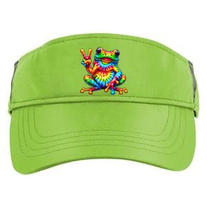 Tie Dye Frog Peace Sign Hippie Adult Drive Performance Visor