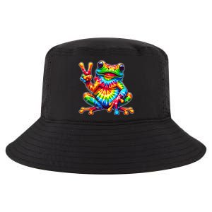 Tie Dye Frog Peace Sign Hippie Cool Comfort Performance Bucket Hat