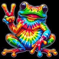 Tie Dye Frog Peace Sign Hippie City Backpack
