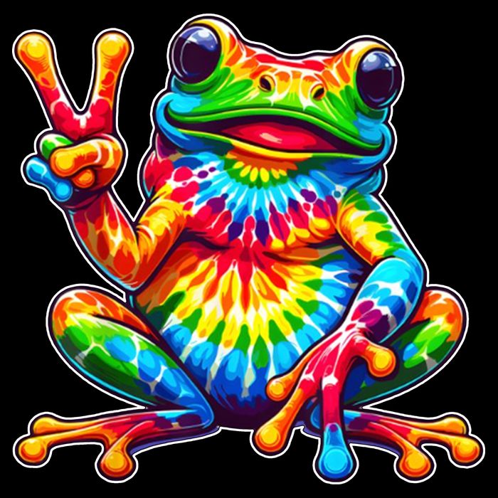 Tie Dye Frog Peace Sign Hippie City Backpack