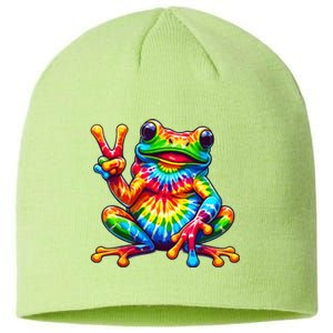 Tie Dye Frog Peace Sign Hippie Sustainable Beanie