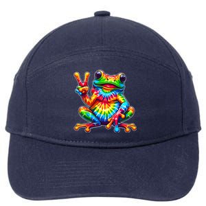 Tie Dye Frog Peace Sign Hippie 7-Panel Snapback Hat