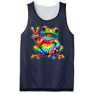 Tie Dye Frog Peace Sign Hippie Mesh Reversible Basketball Jersey Tank