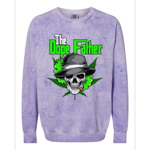 The Dope Father Worlds Dopest Dad Papa Weed Smoke Cannabis Colorblast Crewneck Sweatshirt