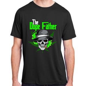 The Dope Father Worlds Dopest Dad Papa Weed Smoke Cannabis Adult ChromaSoft Performance T-Shirt