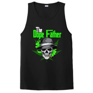 The Dope Father Worlds Dopest Dad Papa Weed Smoke Cannabis PosiCharge Competitor Tank