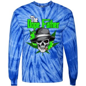 The Dope Father Worlds Dopest Dad Papa Weed Smoke Cannabis Tie-Dye Long Sleeve Shirt