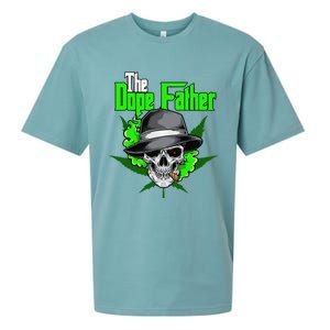 The Dope Father Worlds Dopest Dad Papa Weed Smoke Cannabis Sueded Cloud Jersey T-Shirt