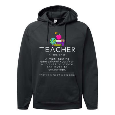 Teacher Definition Funny Teaching School Teacher Performance Fleece Hoodie