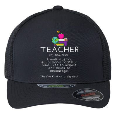 Teacher Definition Funny Teaching School Teacher Flexfit Unipanel Trucker Cap