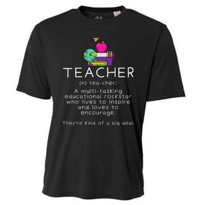 Teacher Definition Funny Teaching School Teacher Cooling Performance Crew T-Shirt