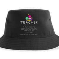 Teacher Definition Funny Teaching School Teacher Sustainable Bucket Hat