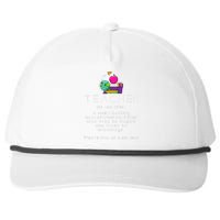 Teacher Definition Funny Teaching School Teacher Snapback Five-Panel Rope Hat