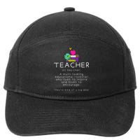 Teacher Definition Funny Teaching School Teacher 7-Panel Snapback Hat