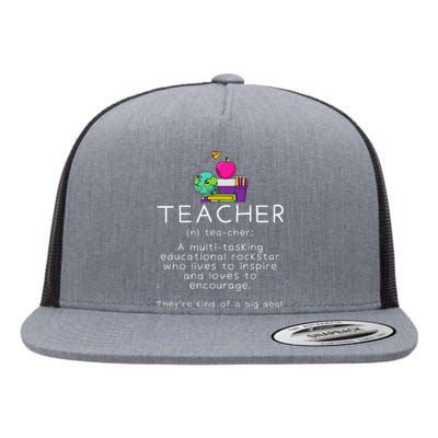 Teacher Definition Funny Teaching School Teacher Flat Bill Trucker Hat